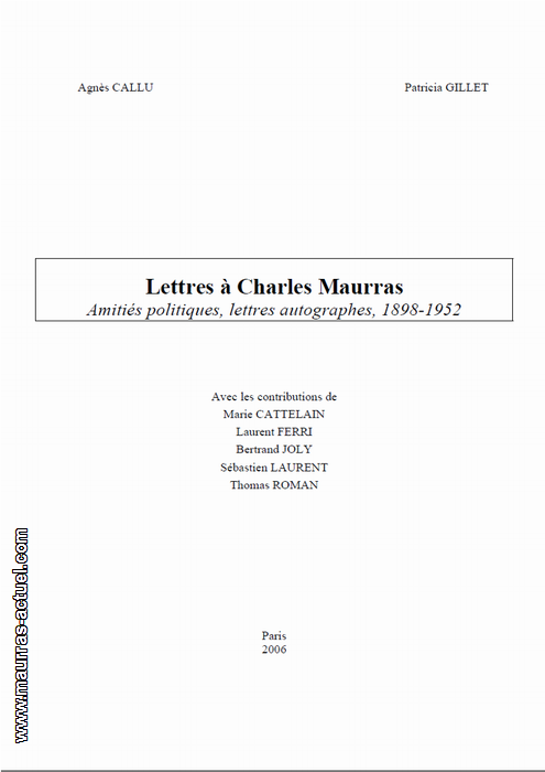 callu-gillet_lettres-a-charles-maurras_preface_maurras-net