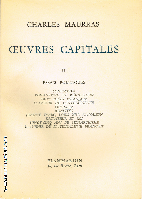 maurras_oeuvres-capitales-2_flammarion-1954