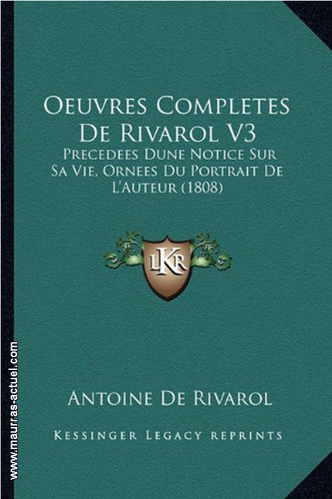 rivarol_oeuvres-completes_kessinger