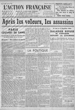 Après les voleurs, les assassins. L'Action française, 7 février 1934