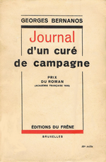 G. Bernanos. Journal d'un curé de campagne. Edt du Frêne, 1936
