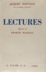 J.Bainville.Lectures. Edt Fayard, 1937