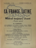 Mistral toujours vivant. France-Latine, n°20, 1964