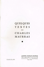 Charles Maurras. Quelques textes de Charles Maurras (textes choisis, deuxième série). Edt S.D.E.D.O.M., [1971]