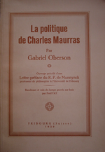 G.Oberson. La politique de Charles Maurras. Edt Walter, 1928