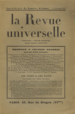 Hommage à Charles Maurras pour son Jubilé littéraire. Edt La Revue Universelle, 1937