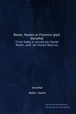 Stendhal. Rome, Naples et Florence. Edt Université de Toronto, 2011