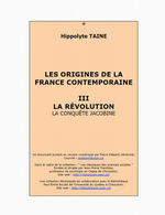 H.Taine. Les origines de la France contemporaine. TIII. Univ. Québec Chicoutimi, 2006